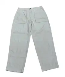 J Crew Women Seaside Cargo Pants Linen Blend Beige Size 8 Beachy Preppy