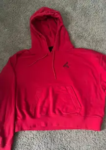 Red Nike Air Jordan cropped hoodie