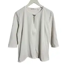 Hugo Boss Top Women's M "Elenka" White 3/4 Sleeve Blouse Quite Luxury Minimal