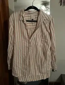 Universal Thread Striped Button-Up Long Sleeve