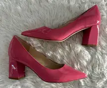 Marc Fisher LTD Zala pointed block heel pink patent leather shoes 5.5 5 1/2
