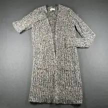 Universal Thread Sweater Cardigan Womens XS Gray Open Front Chunky Knit Pockets
