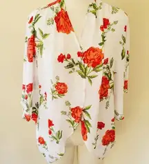 Miss Chevious white floral kimono size small