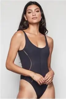 Good American Bodysuit Women Small Black Compression Tank Athleisure Streetwear