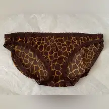 Old Navy Animal Print Mesh Lace Trim Bikini Size Large