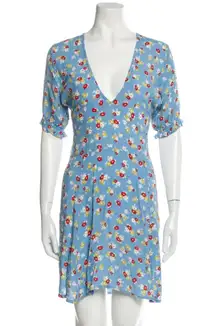 Faithfull The Brand Floral Casual Dress in Blue Size XS