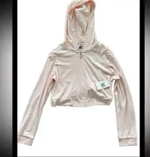 NWT Juicy Couture Womens Size XL Classic Velour Zip Up Cropped Hoodie