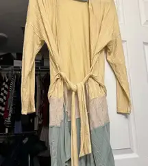 Yellow and mint Long Sleeve Cardigan and shirt set