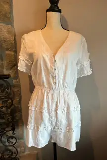 NWT Beach Vibes Fully Lined White Romper