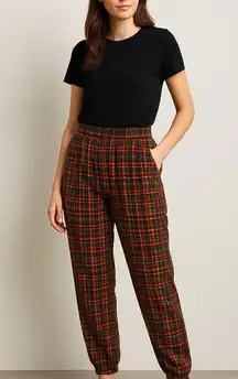 I.Am.Gia‎ Green And Red Tatiana Tie Dye Plaid Jogger Sweatpant