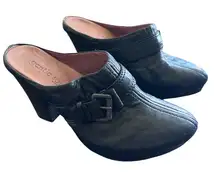 Gentle Souls Ophelia Black‎ Leather Clog 8M Y2K