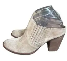 Steve Madden Women’s Mertta Mid Heel Suede Leather Mule Cut-Out Back