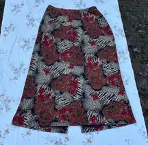 Notations Skirt Petite Large Whimsy Fairy Y2k Floral Animal‎ Print Gold Spring