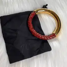 J. Crew Gold Plate Leather Bangle Bracelet