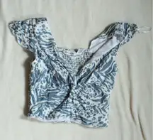 Elegant Blue and White Blouse