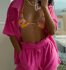 White Fox Boutique 2pcs Free Fall‎ Terry Hot Pink Set M/L Loungewear Cozy Fall