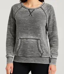 Reebok Gray Acid-Wash Pullover Sweatshirt