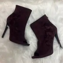 Deep purple/ burgundy Peep Toe stiletto, booties Size 9 B12b