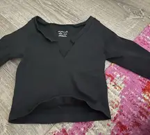 Urban Outfitters Long Sleeve Crop Top Black