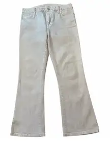 Frame Denim Le Crop Mini Boot Shimmering SIlver White Bootcut Jeans