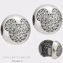 Pandora sterling silver Disney Mickey Pave cz Clip charm (discontinued)