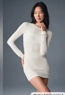 Alo Yoga NWT Ribbed Sea Coast Long Sleeve Dress Ivory Size L