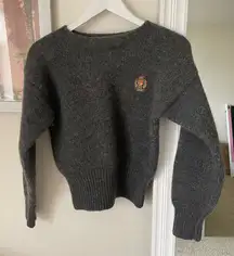 Polo Ralph Lauren Vintage 90s 100% Wool Embroidered Crest Logo Sweater