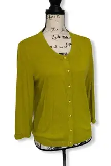 Kate Spade SZ M yellow silk cardigan