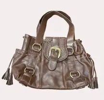 Nine West women’s brown vintage retro handbag purse SkU 6177
