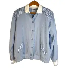 Teddi VTG Gingham Granny Core Retro Button Up Shirt Preppy Twee Y2K Size PM