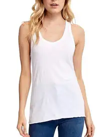 LAMade White Ribbed Racerback Tank New Small