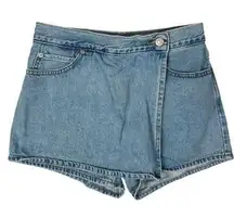 Levi Strauss & CO. Women Blue Denim High Rise Mini Wrap Jeans Skort Shorts Sz 26