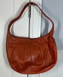 Vintage Coach Ergo‎ Pleated Leather Shoulder Bag burnt orange autumn color