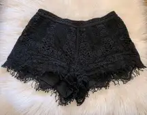 Mossino Supply Co Black Lace Booty Shorts womens XS