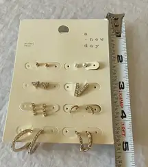 A New Day: Gold Tone & Silver Tone Earring Collection- 8 pairs variety