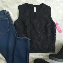 3/$25 Black Floral Crop Top