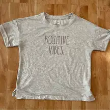 Rae Dunn Positive Vibes Short Sleeve Shirt Women’s Large