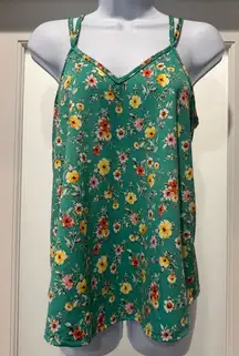 Cottagecore Floral Green Babydoll Women's Top Size S Ditsy Print Y2K Papermoon