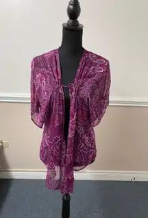 See Through Tie Front Blouse