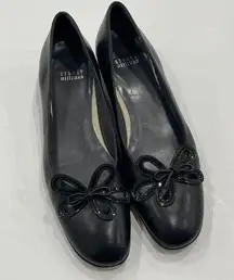Stuart Weitzman Vintage Black Ballet Flats Cutout Flower Size 9.5