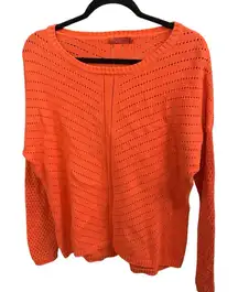 Prana Parker Organic Cotton Open Knit Parker Sweater Koi Orange Women‎ Large