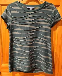 Simply Vera Vera Wang Women's Striped Windy Jacquard Tee - Size M