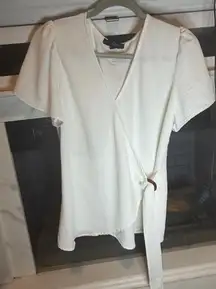 Fred David Cream Wrap Blouse size medium