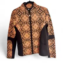 SAHALIE Zip Up Jacket a black and Brown