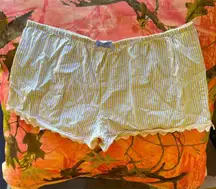 loft y2k stripe lace trim pajama boxer shorts with purple bow 