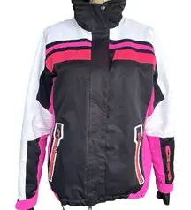 1990s Killtec Pink, Red Black & White Insulation Ski Jacket women’s size Medium