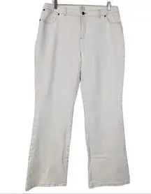 J.Jill Women's Jeans 10" High Rise Cream Eggshell Boot Cut Stretch Size 14