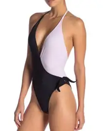 NWT Solid & Striped The Matilde Colorblock Halter One Piece Swim Suit New XS