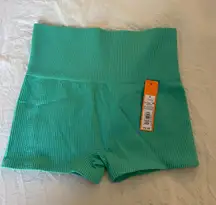 Colsie Target Green Ribbed Biker Shorts