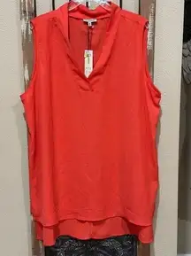 NWT Mileage high low Orange Blouse